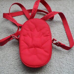 Lululemon- Red Crossbody Bag with Maple Leaf Design